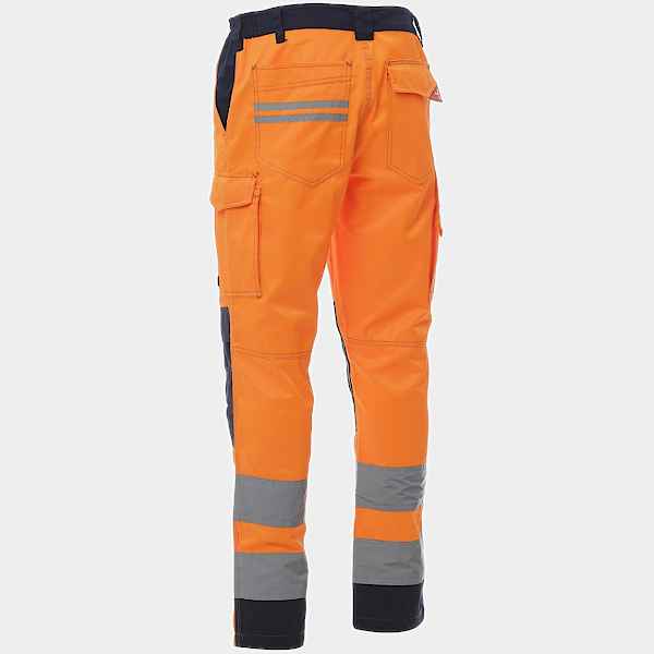 PAYPER CHARTER TECH Fluorescent Work Trousers Orange-Blue-2